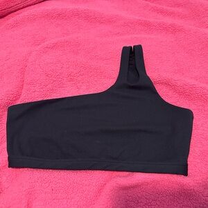 Black One-Shoulder adidas sports bra
